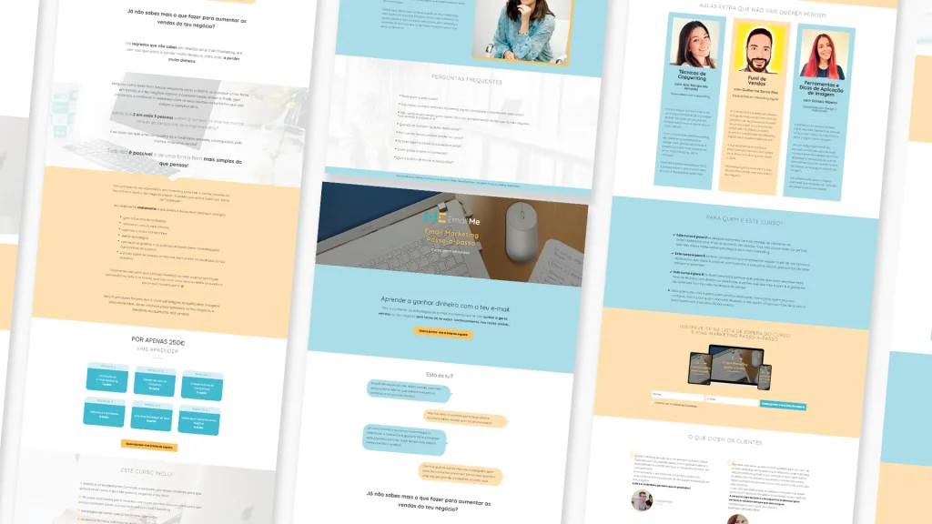 Criação de landing page para Emailme.pt